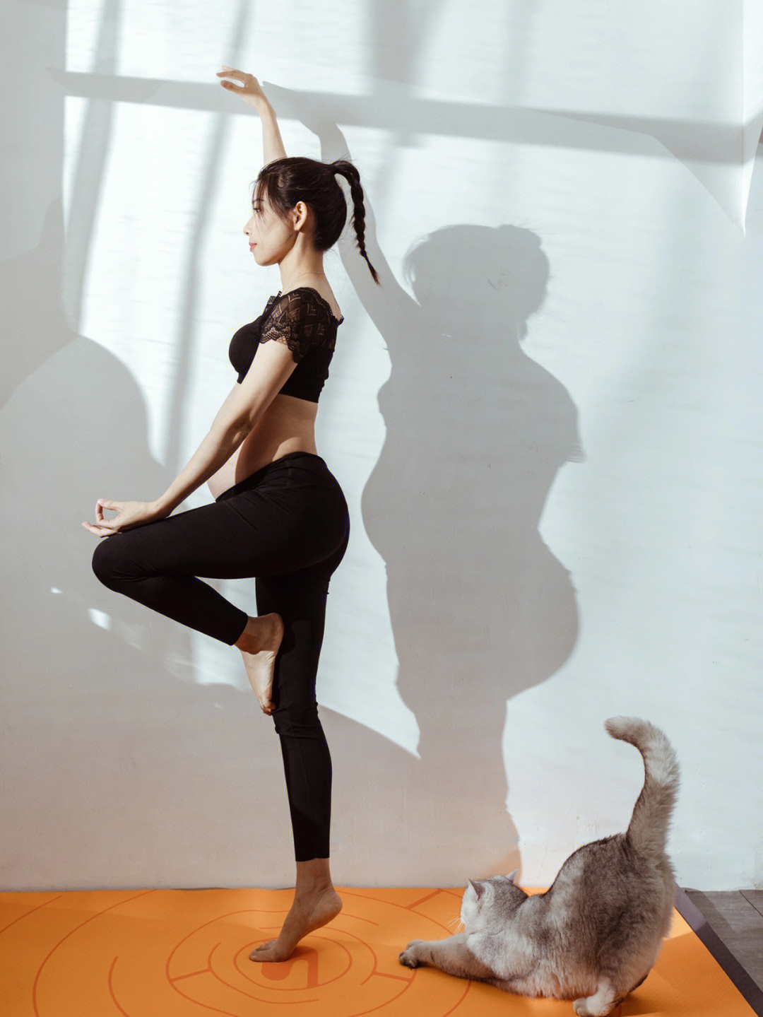孕妇瑜伽照片拍照姿势图片