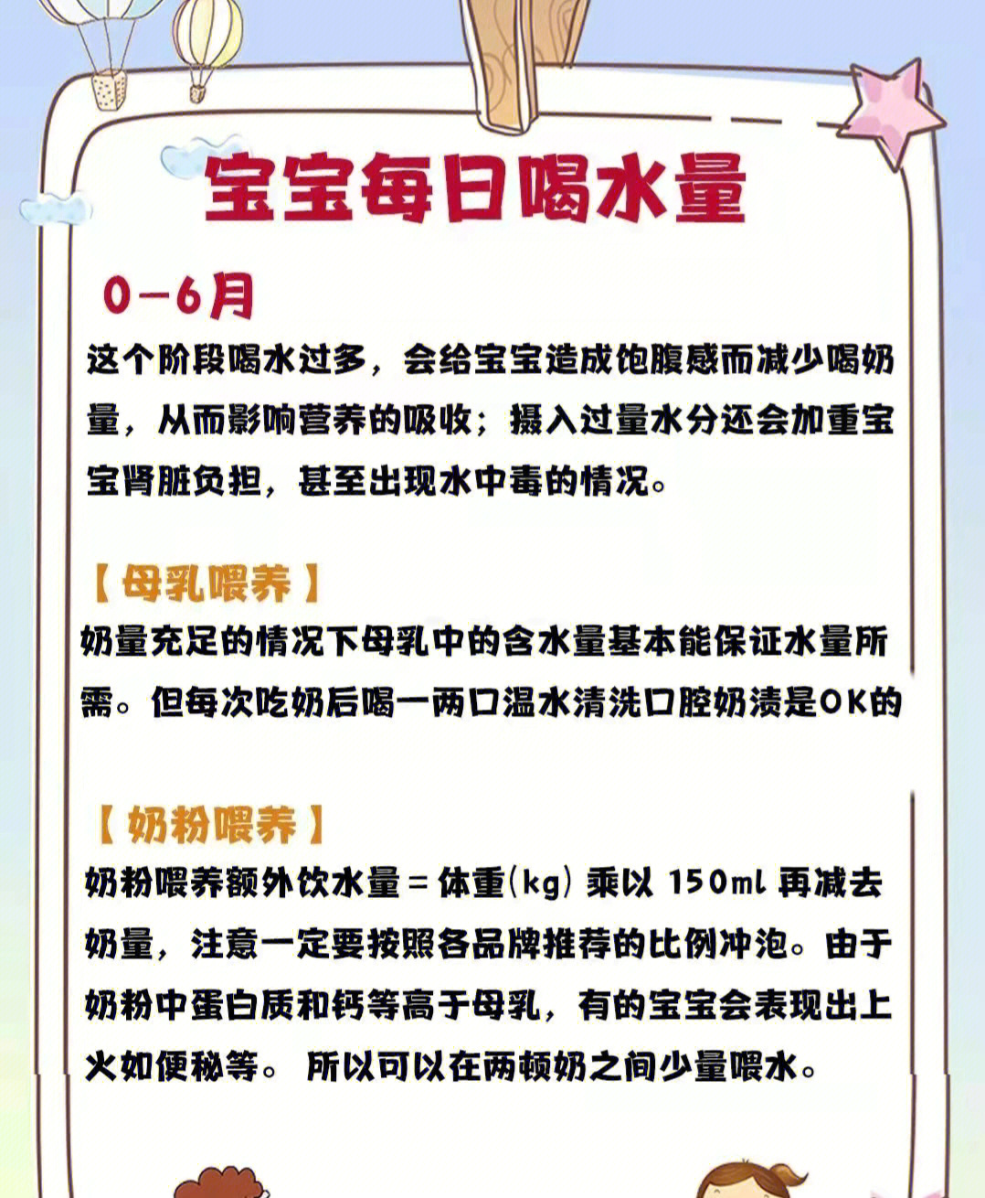 喂养6个月的新生儿无需喂水,而家长就死守这个观念,一口水都不给宝宝