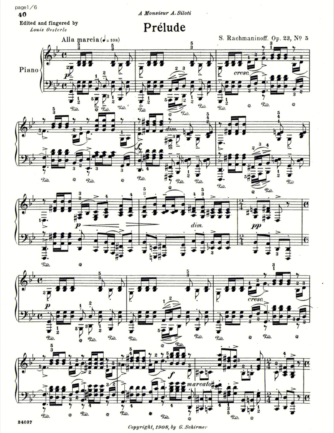拉赫玛尼诺夫g小调前奏曲正谱