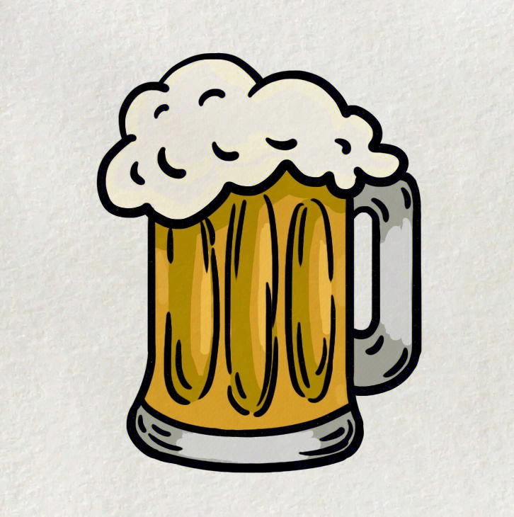 倒啤酒简笔画图片