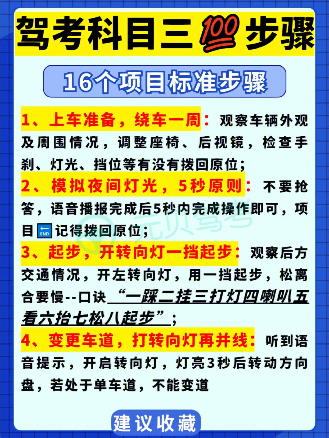 科目三考试16项图片