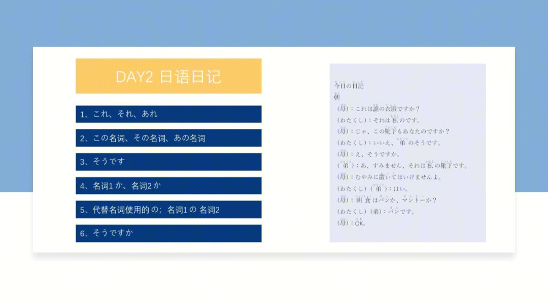 day2用所学文法写日语日记