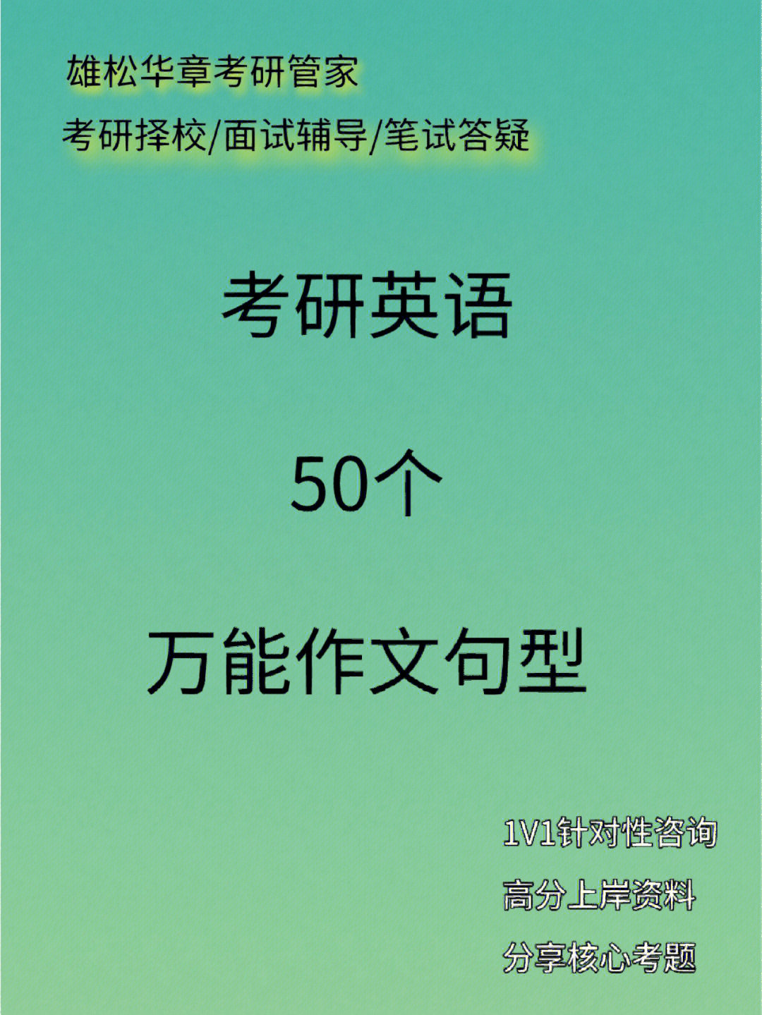 考研党必看管综英语作文万能句子50个