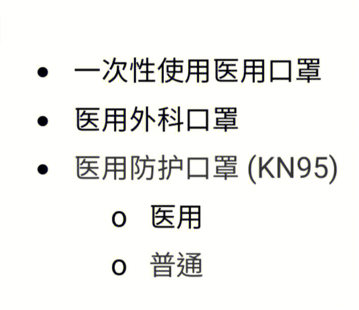 口罩标准对照表图片