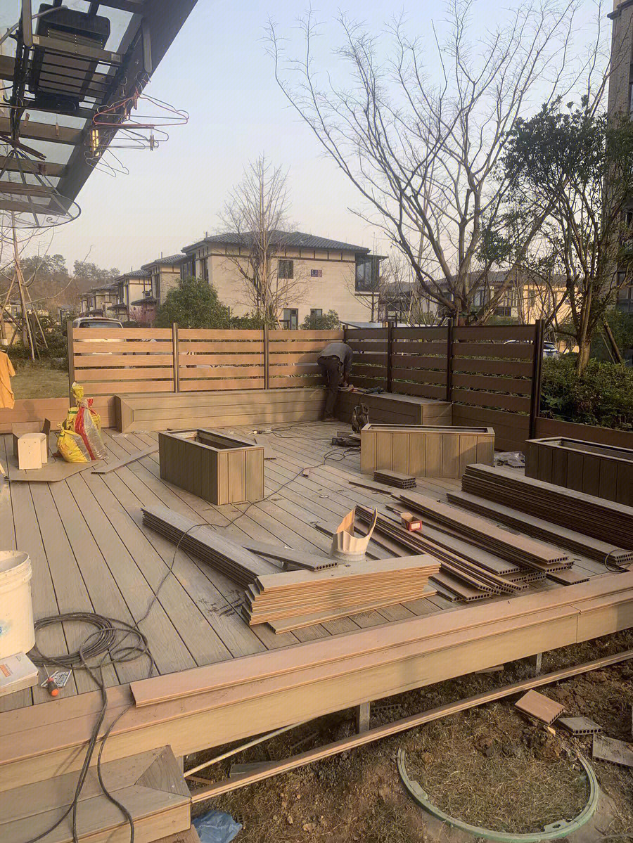 防腐木木塑地板塑木户外露台庭院围栏板长城