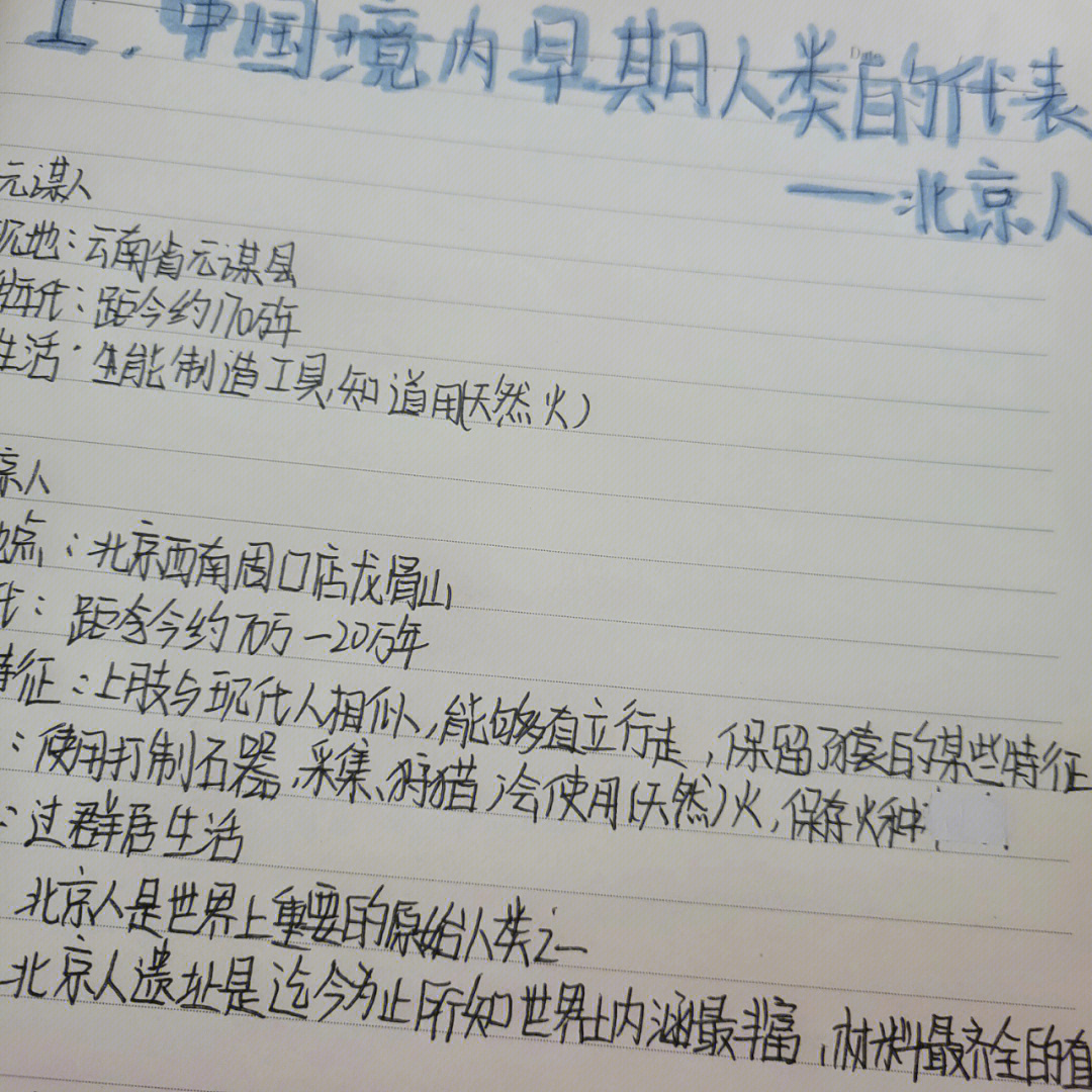 北京人头盖骨笔记图片
