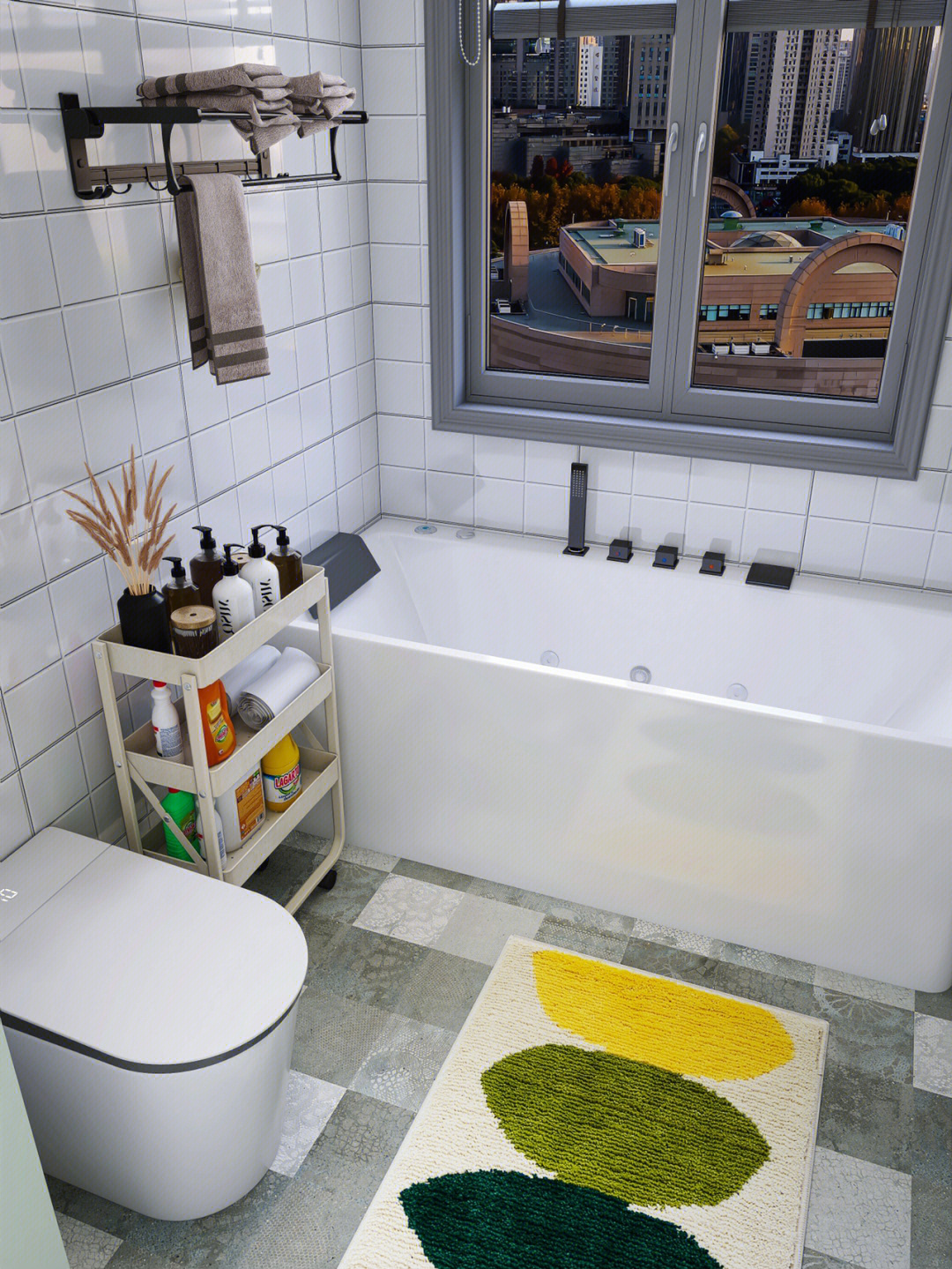 温馨的小浴室也可以做到干湿分离浴缸