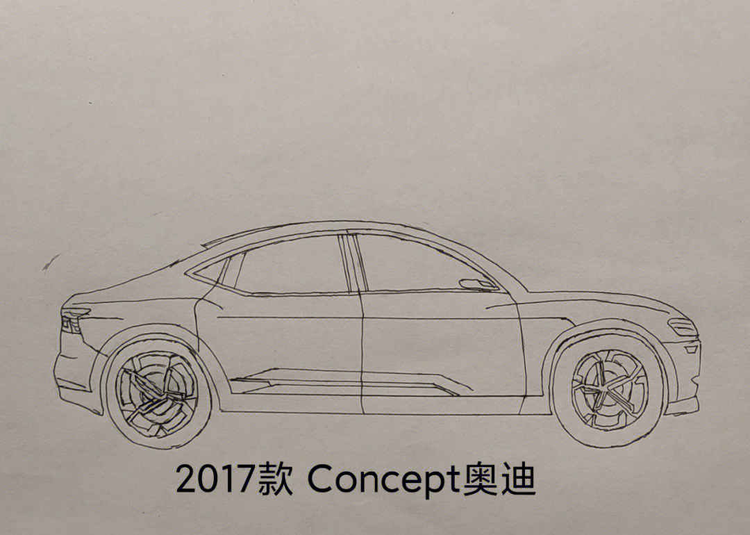 汽车侧面图素描图片