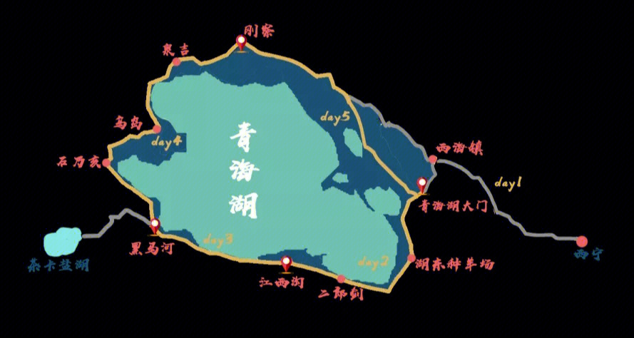 青海湖自驾游路线图图片