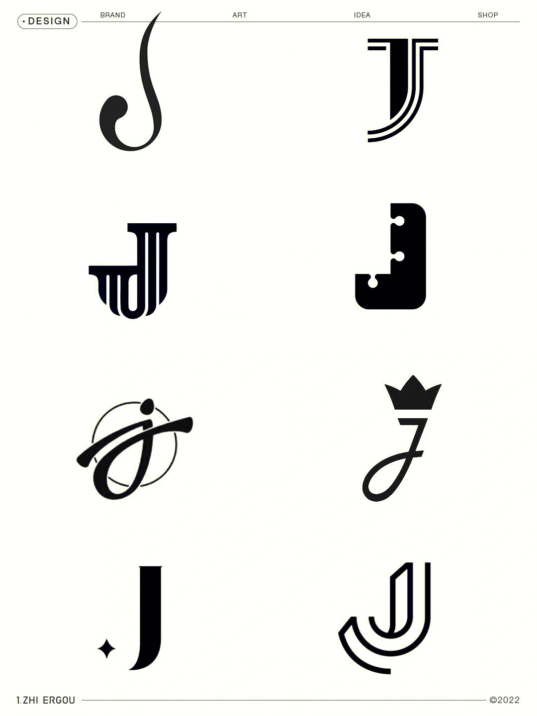 logo设计丨字母j的简约多风格变形