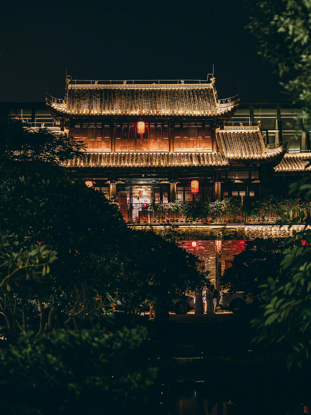 客家小镇夜景图片