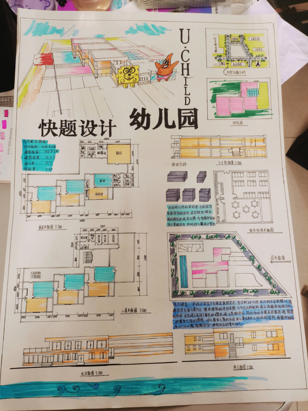 六班幼儿园快题设计图片