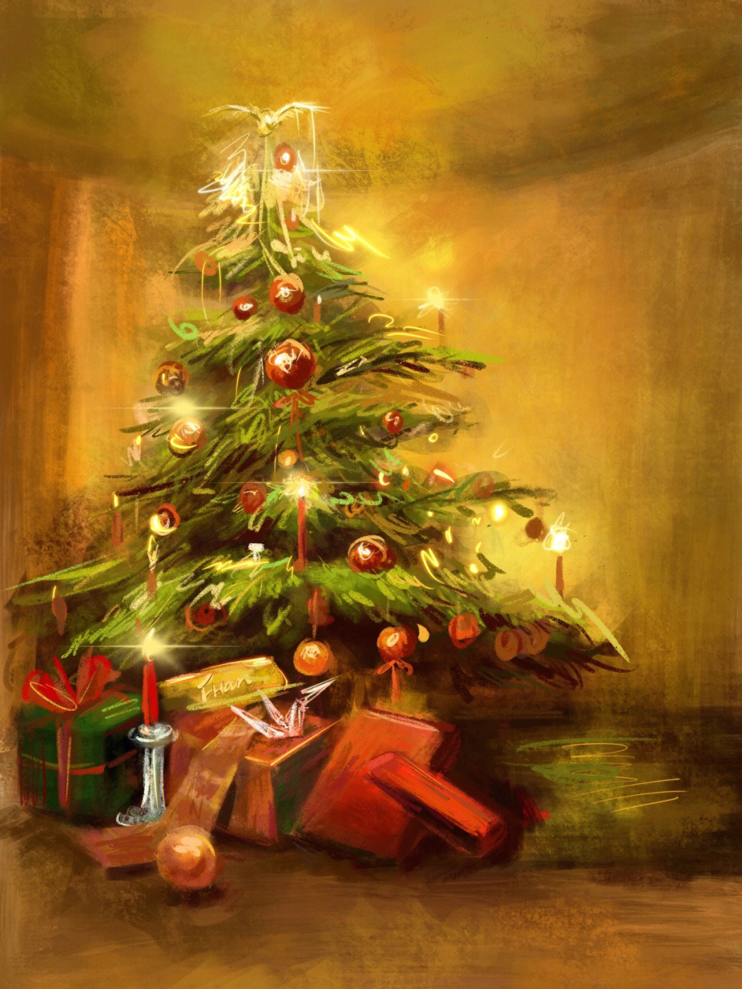 圣诞树复杂画图片
