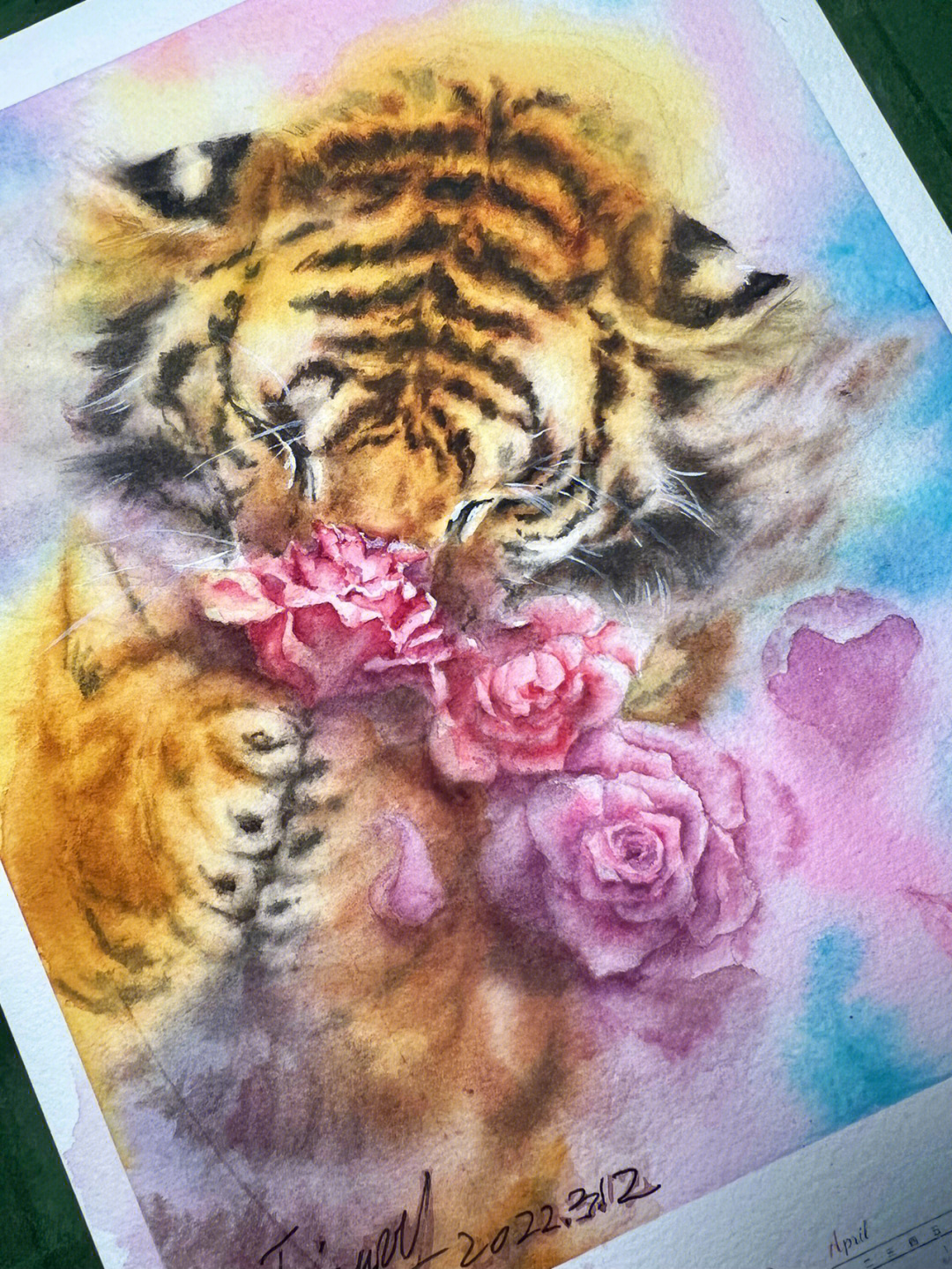 老虎水彩画画法图片