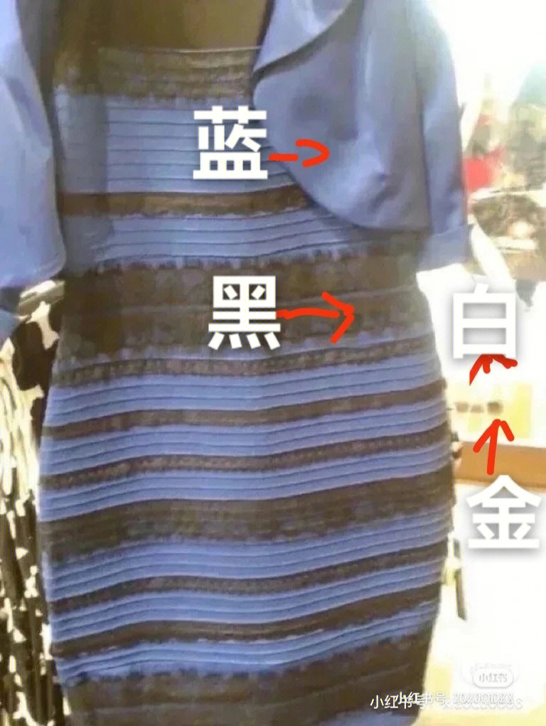 蓝黑白金裙子如果说你们看到白金,那图1标记白金的颜色部分,你们看到