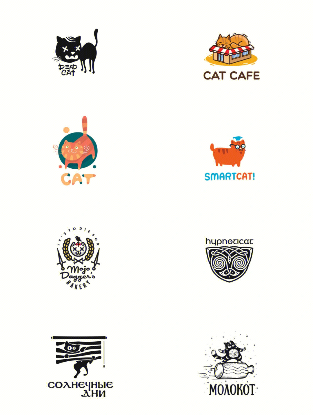 分享一组卡通猫咪logo设计
