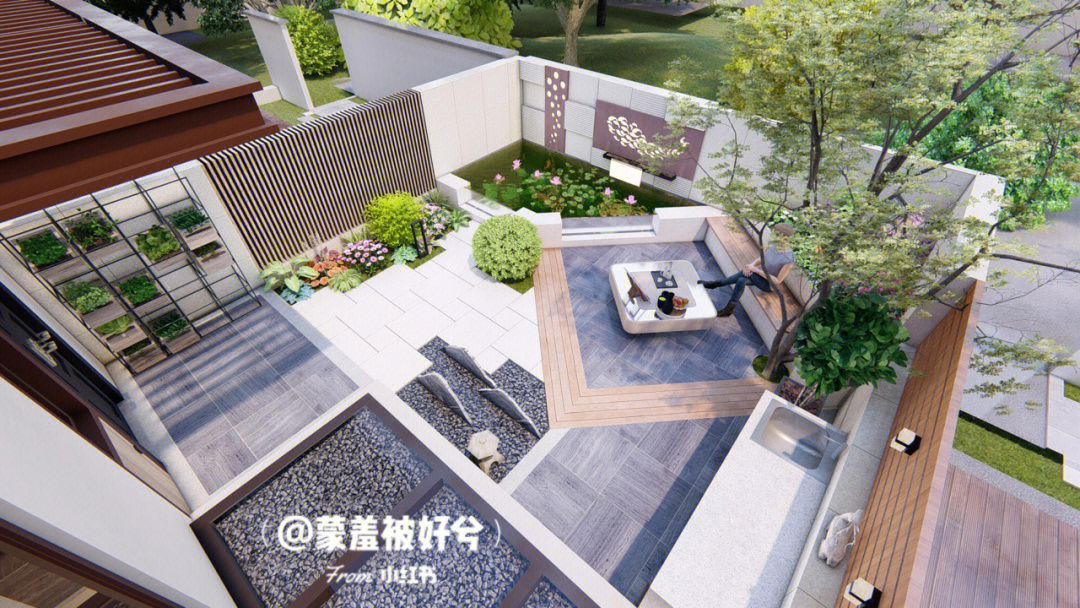 50平现代小庭院设计简单自然好打理