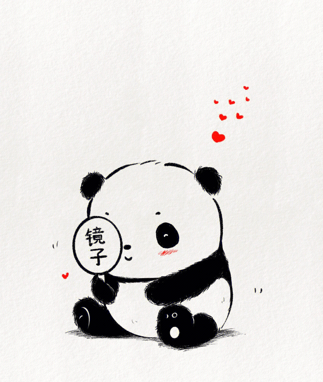 可爱简笔画教程臭美的熊熊猫