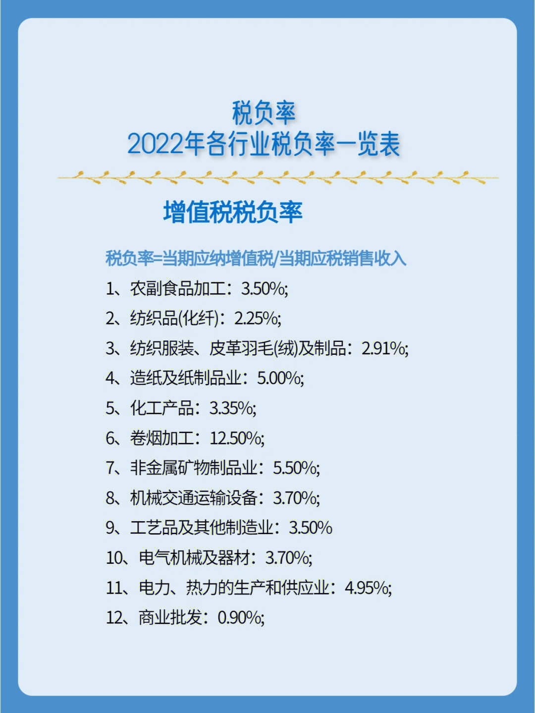 能够体现一个企业的税收缴纳的程度,税负率也分为增值税税负率和所得