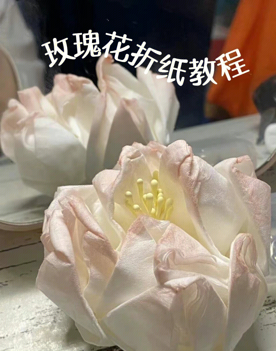 纸巾玫瑰花教程