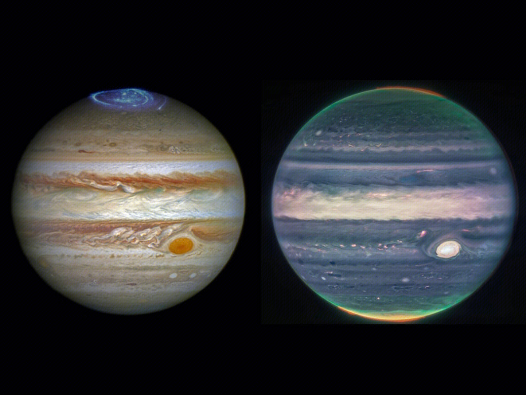 哈勃拍摄的木星vs韦伯拍摄的木星