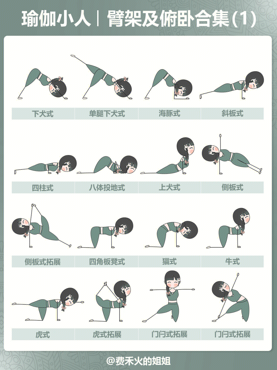 中文版全套瑜伽小人图图片