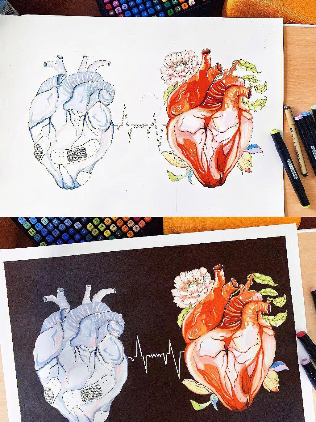 心脏画图手绘创意画图片