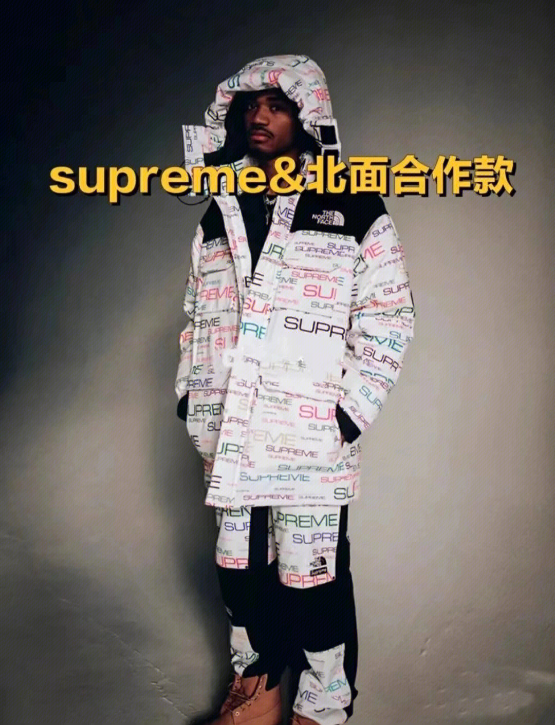 supreme车牌羽绒服图片