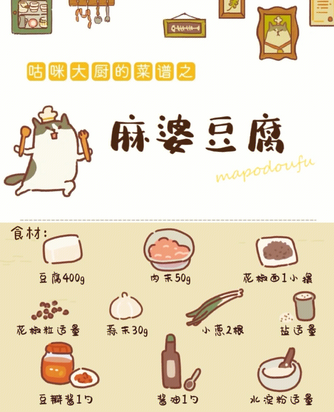 麻婆豆腐的简笔画图片