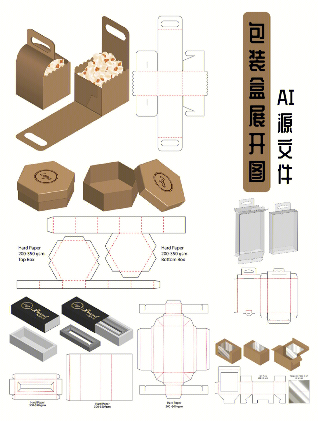 包装盒ai源文件展开图直接贴图自己的设计