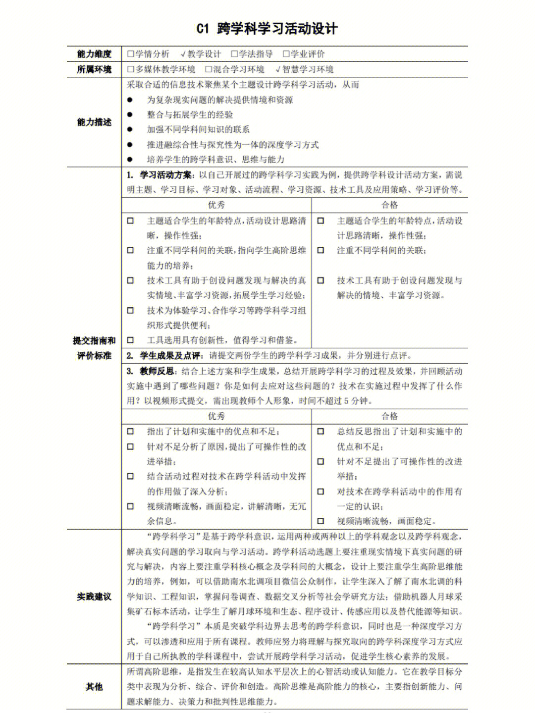 信息技术20c1c7优秀合格标准