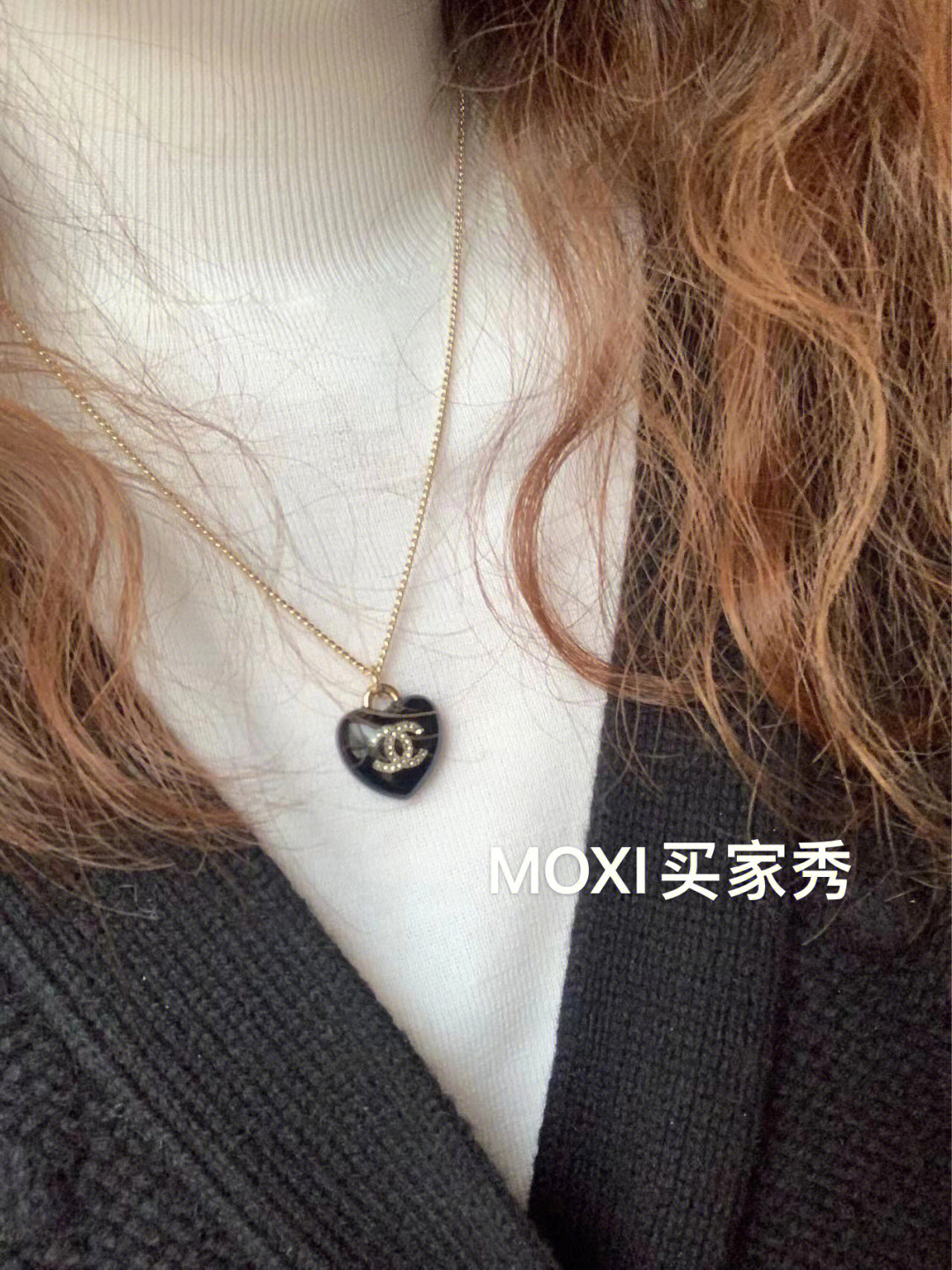 香奈儿黑桃心项链图片