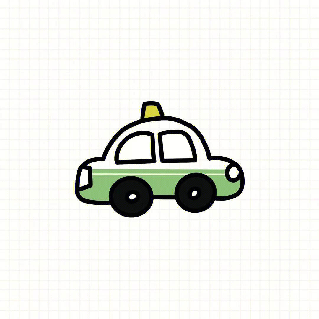 出租汽车简笔画彩色图片