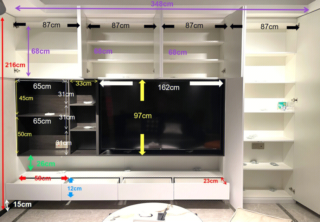 满墙电视柜厚度图片