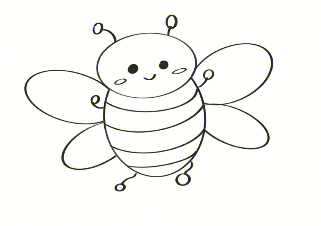 蜜蜂简笔画画法图片