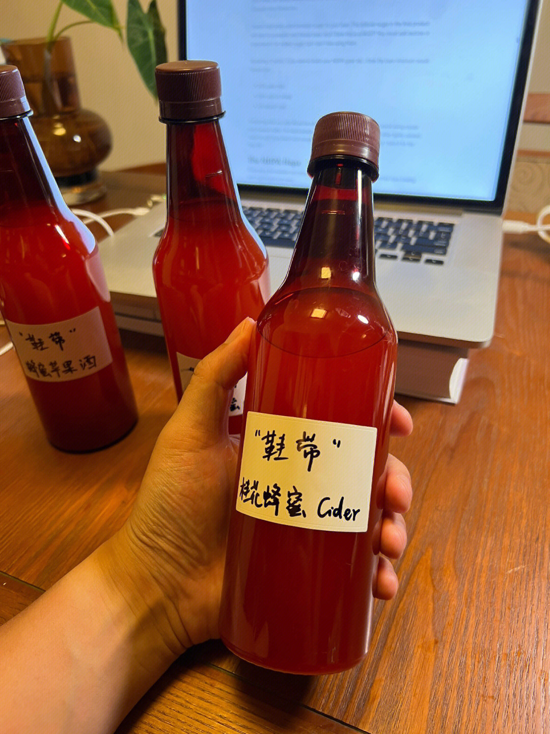 蜂蜜苹果cider装瓶了二