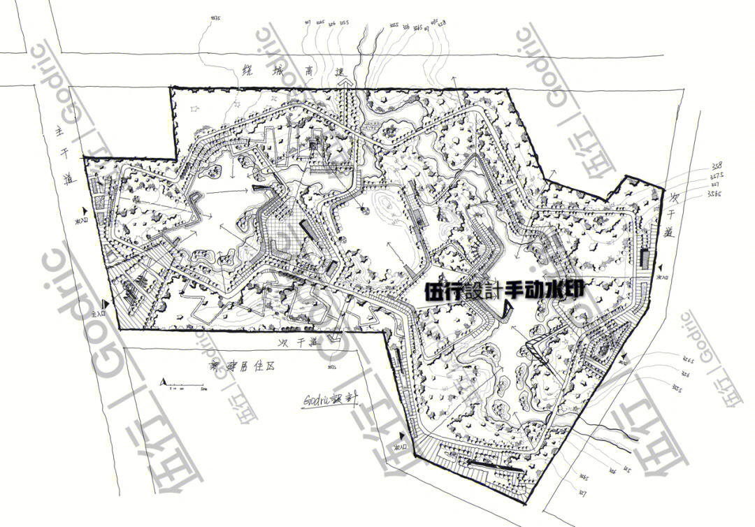 北林翠湖公园快题设计图片