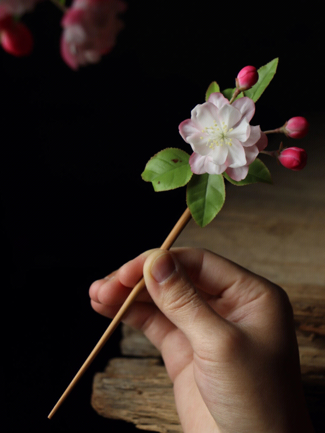 粘土手作海棠花又开了