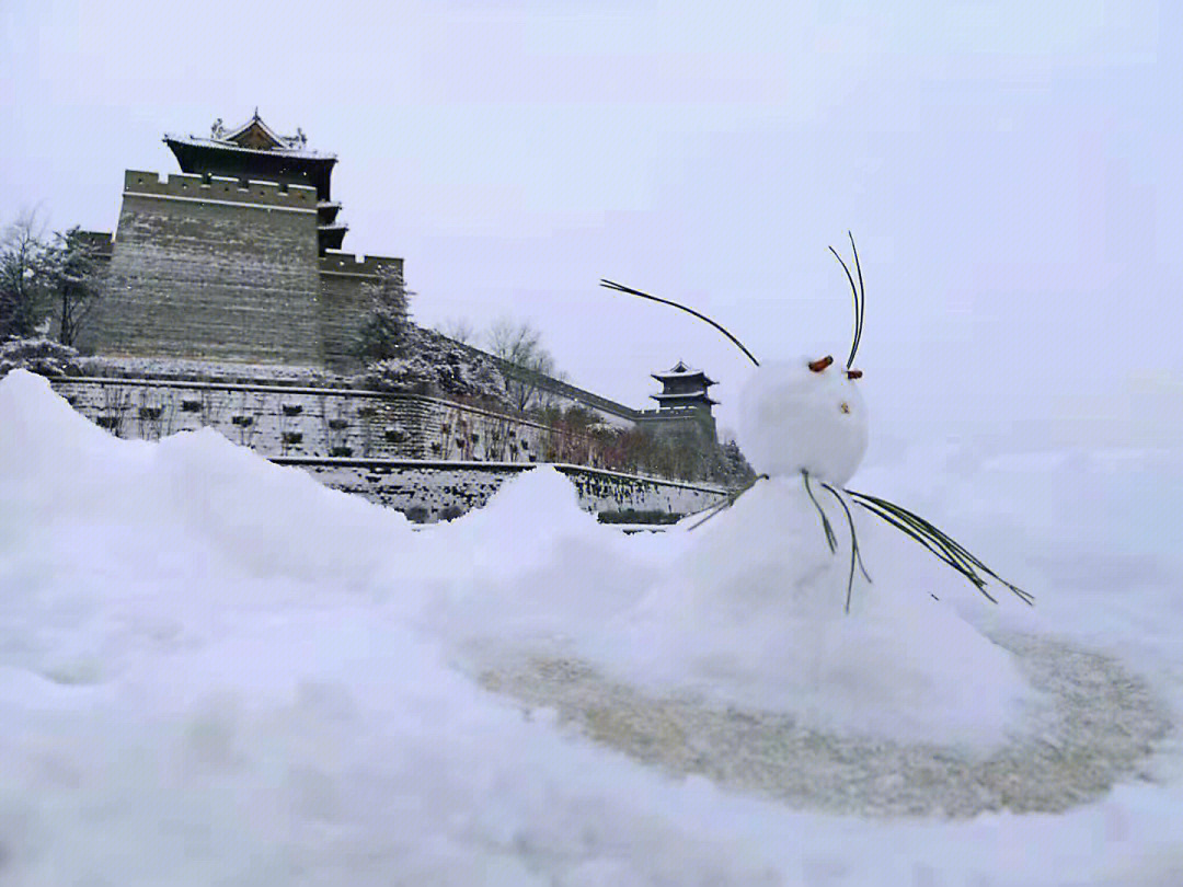 大同城墙的雪景