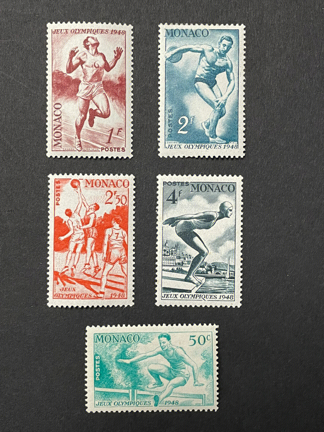 1948年伦敦奥运会摩纳哥邮票