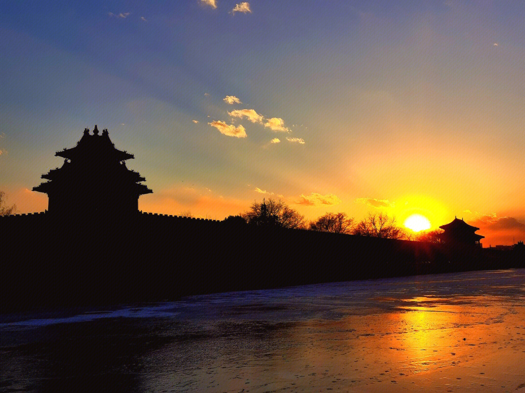 北京最美夕阳,地点角楼 颐和园