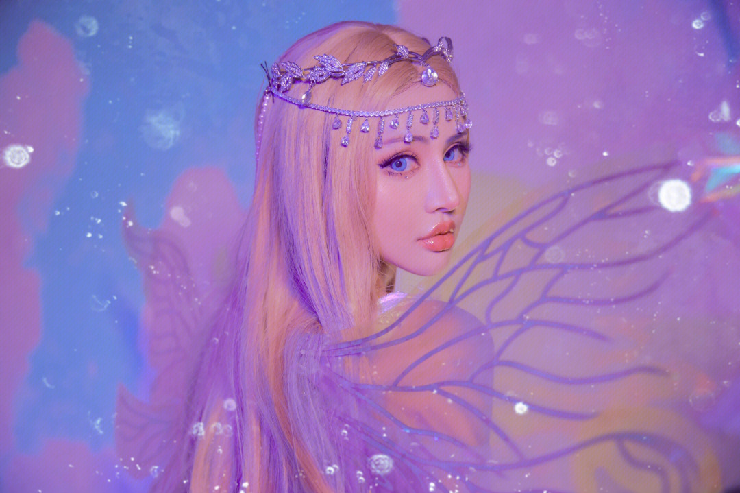 紫色壁纸少女梦幻图片