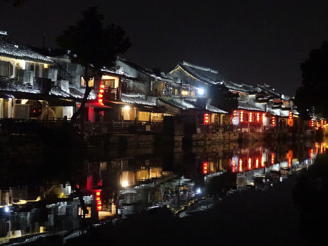 西塘夜景手机壁纸图片