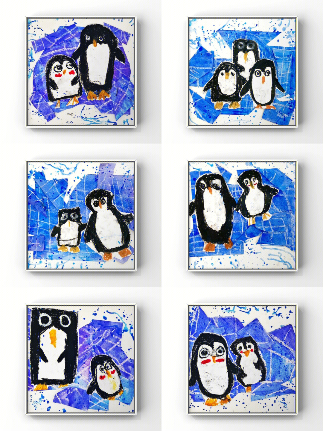 儿童画冰山企鹅图片图片