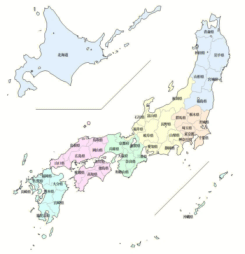 日本全国地图放大图片