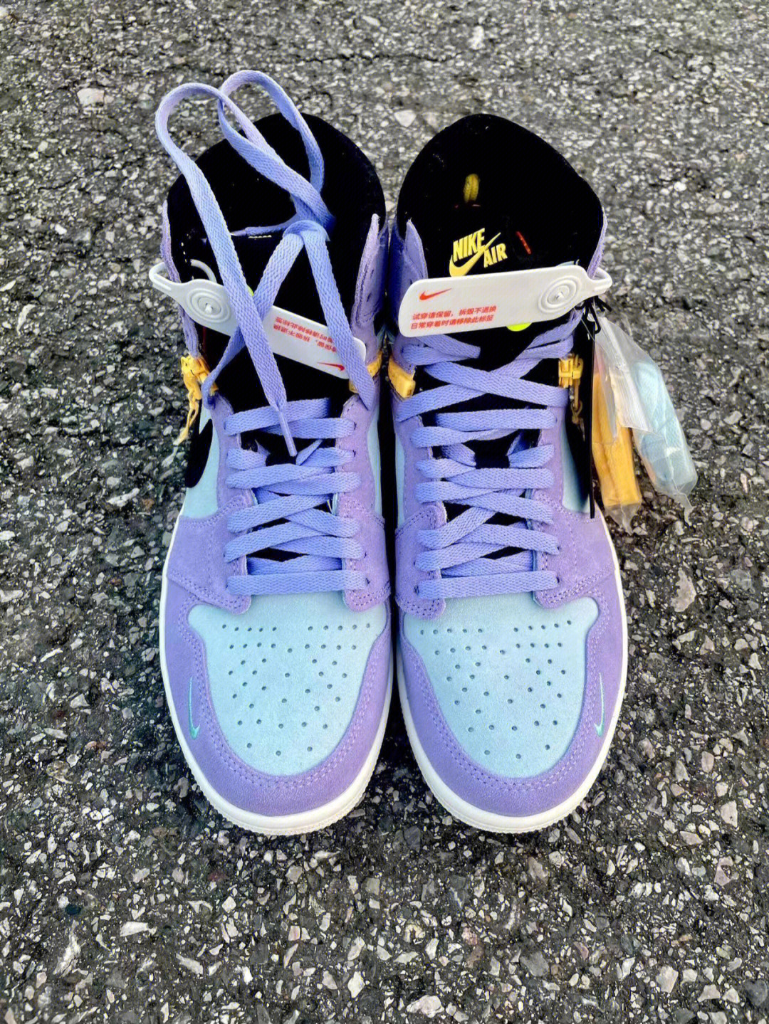 aj1紫罗兰鞋带系法图片