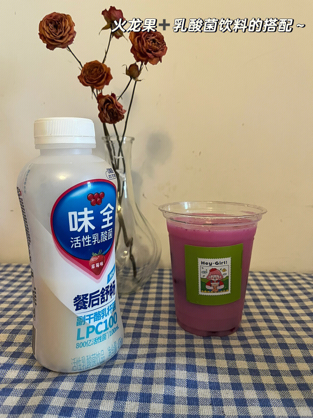 自制饮品火龙果乳酸菌冰饮