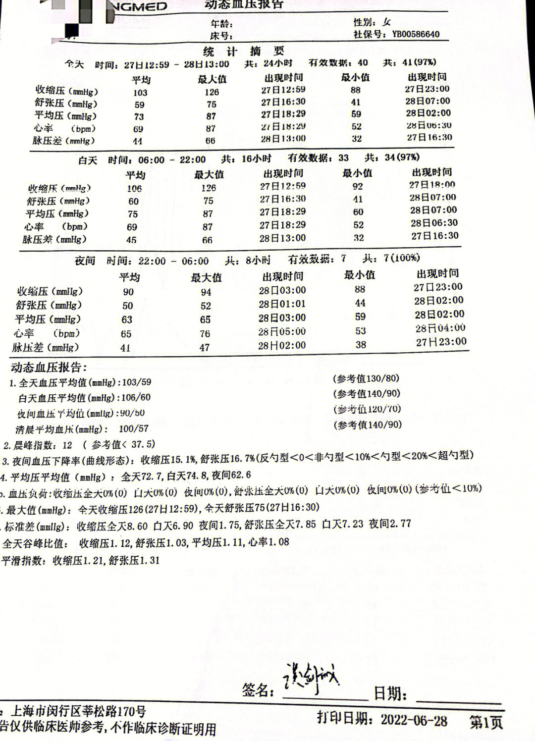 有没有人看得懂动态血压报告