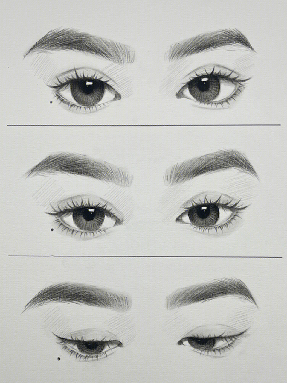 超详解眼睛步骤教程16615画一条水平直线,分成三等份(分别为左眼