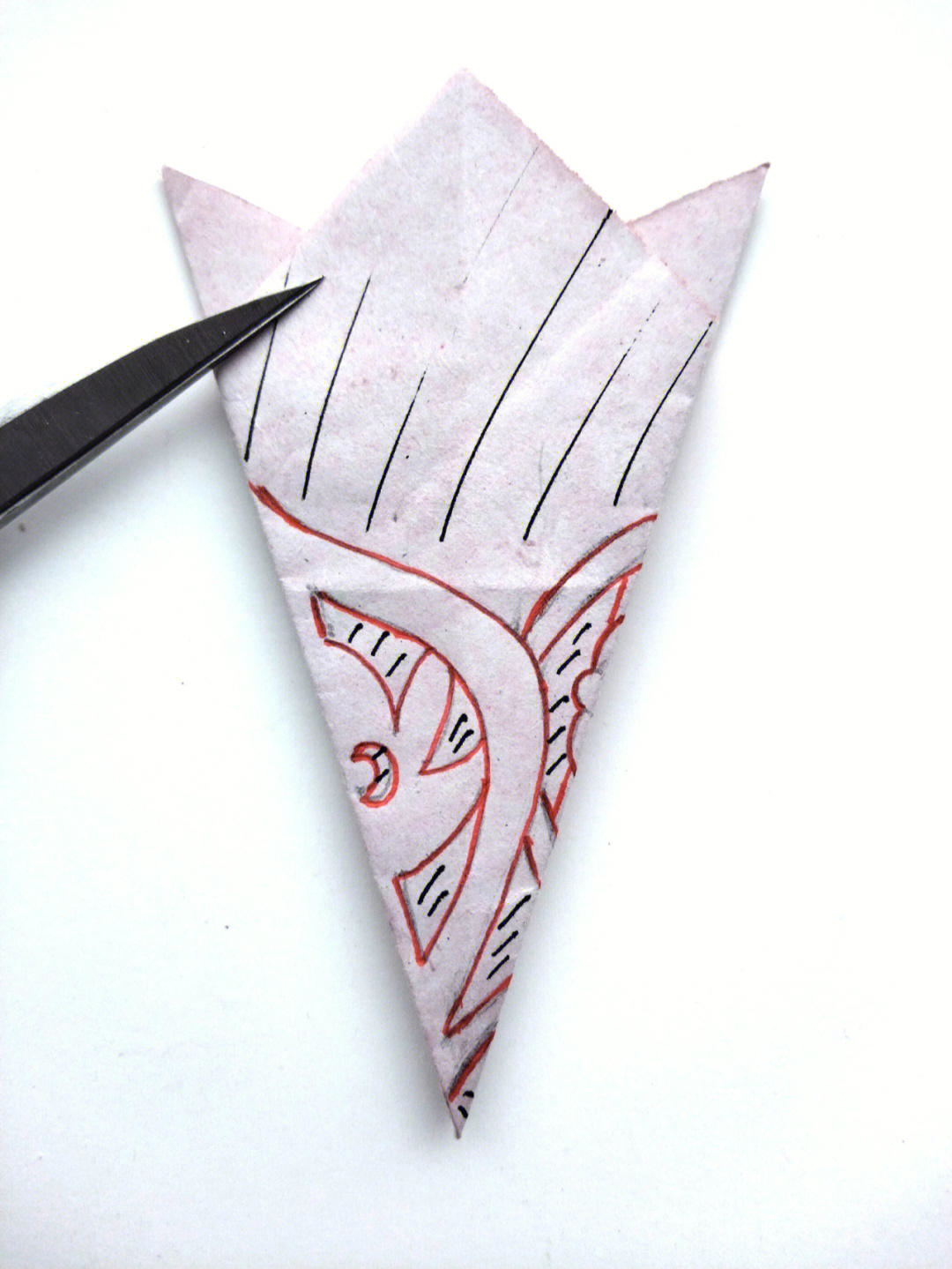 五角折剪纸简易的儿童手工剪纸附教程